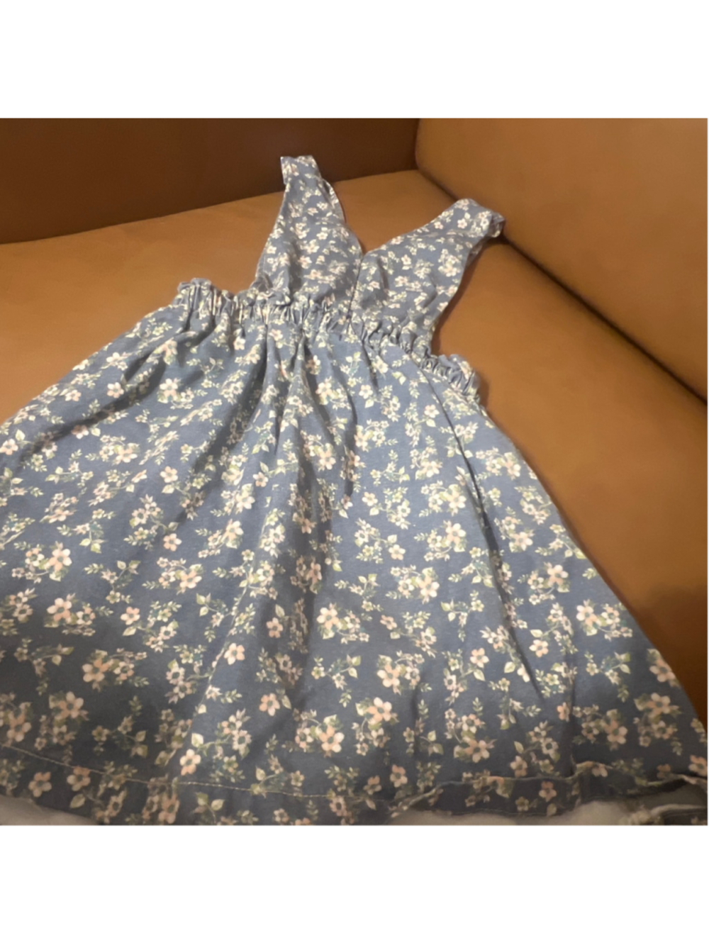 Girls Zara Floral Button-Front Dress Blue White Size 4-5 - Picture 4 of 6